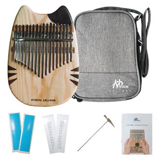 Napua 全實木白蠟木貓咪卡林巴琴 MK17A, 1個