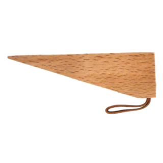 實木靜音皮革門擋, 耐磨防滑, PU皮革懸掛提手, 1個