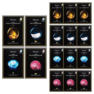 JMsolution 肌司研 黃金魚子醬賦活精潤面膜+燕窩補水保濕面膜+蝸牛活化亮白面膜+水母緊緻活化面膜組, 40片, 4組