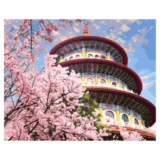 ArtLife 藝術生活 數字油畫DIY 台灣風情誌 TW058, 淡水天元宮櫻花, 1個