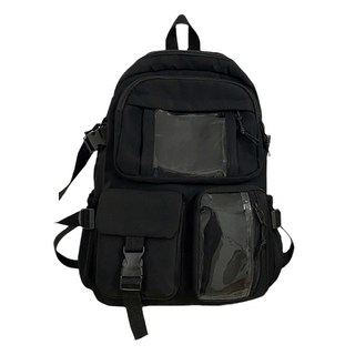 雙肩後背包 不含掛件, 黑色, 1個