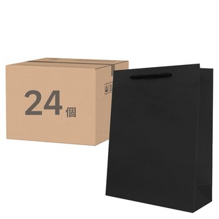 Leadhome 素色購物袋, 黑色, 24個