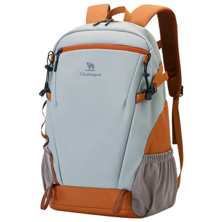 TIMLEI 戶外休閒運動登山包/減壓雙肩包/大容量旅行後背包, 淺灰色 + 棕色