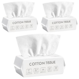 AXIS 艾克思 加厚拋棄式珍珠紋親膚洗臉巾 20 x 20cm 100抽 3包, 白色, 1組