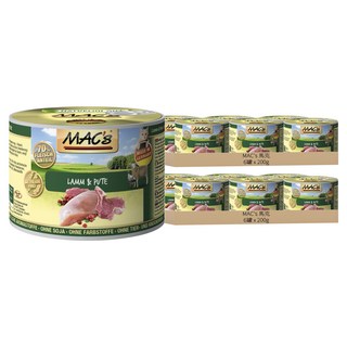MAC's 馬克 主食貓罐 保健視力及心臟 不含穀物、大豆 無添加防腐劑 200g 12罐 羊肉 火雞肉, 羊肉, 火雞肉