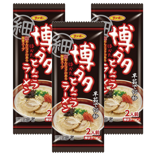 Sanpo 三寶 棒狀博多豚骨風味拉麵, 口感Q滑，可搭配多種料理調配, 3包