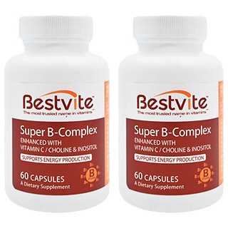 Bestvite 超級維他命B群膠囊 含維生素C/膽鹼/肌醇, 60顆, 2罐