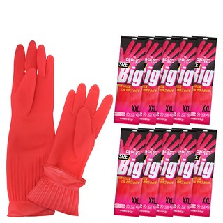 마미손 고무장갑, 레드, 특특대(XXL) 이상, 10개