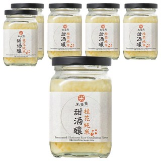 米發發 手作桂花純米甜酒釀, 溫潤滋補, 可直接食用, 300g, 6罐