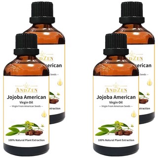 ANDZEN 安得仁 美國初榨保濕按摩基底油 荷荷芭油, 4個, 100ml
