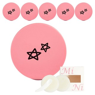 셀프천사 미니 DIY 비비 쿠션 케이스 5g, 핑크 별, 6개