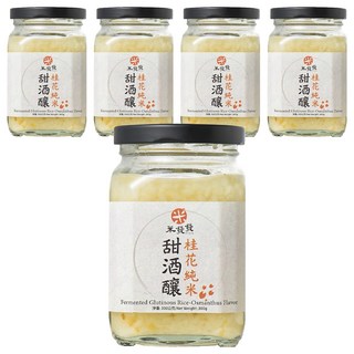 米發發 手作桂花純米甜酒釀, 溫潤滋補, 可直接食用, 300g, 5罐