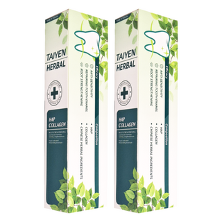TAIYEN 台塩生技 膠原草本固根護理牙膏，HAP 膠原蛋白，修復琺瑯質，維護口腔健康, 120g, 2條