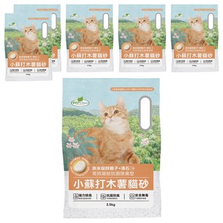 ECO Clean 小蘇打木薯貓砂 沸石, 6個, 2.5kg, 無香精