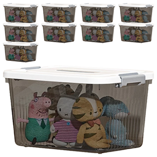 BangJiaShi 幫家適 透明整理箱, 透灰, 10個