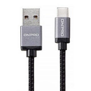 ONPRO 3A 傳輸快充線 USB-A - USB-C UC-TCM12M, 1.2m, 黑色, 1條
