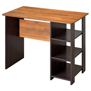 HOPMA 合馬家具 簡易層架書桌,900 x 480 x 714mm,拼版柚木配黑胡桃