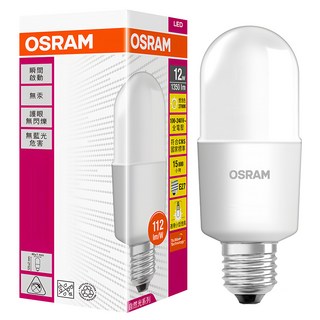 OSRAM 歐司朗 STICK LED燈泡 12W E27, 黃光, 1個