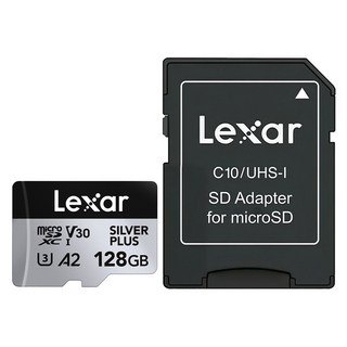Lexar 雷克沙 Silver Plus MicroSDXC UHS-I U3 A2 記憶卡 V30 速度等級 讀取速度高達 205MB/s, 128GB, 1個