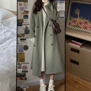 Goodif 女款 Lotus 三釦長版毛呢大衣