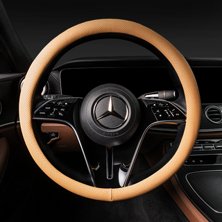 MAYTON 汽車車用皮革方向盤套 原廠款, 馬鞍棕