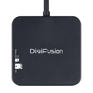 DigiFusion 伽利略 TYPE-C HDMI 4K + HUB+SD 讀卡轉接器 USB3.2 Gen1 支援PD埠, 黑色, 1個