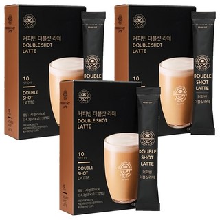 The Coffee Bean 雙倍濃縮即溶拿鐵, 14.3g, 10條, 3盒