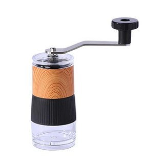 SUNORO 5檔粗細 迷你便攜 家用手動乾式食材研磨器 咖啡磨豆機, 木紋, 30ml, 1個