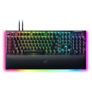 RAZER 雷蛇 黑寡婦蜘幻彩版V4鍵盤 原廠保固, 黃軸, 黑色