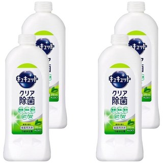 Kao 花王 Cucute 珂珂透 餐具洗碗精補充瓶 綠茶香 370ml, 4瓶