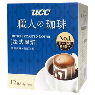 ucc 職人的珈琲 法式深焙濾掛式咖啡, 8g, 12包, 1盒