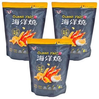KAKA 海洋燒 金沙蝦球風味脆片，台灣製造, 210g, 3包