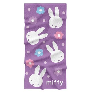 星紅織品 米飛兔加大款純棉浴巾, 紫色小花, 1條