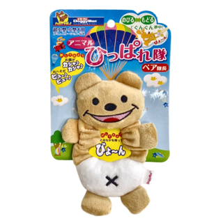 DoggyMan 多格漫 犬用森林啦啦隊絨毛玩具, 小熊隊長 卡其色, 1個