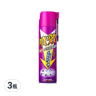 噴效 通用水性噴霧殺蟲劑, 3瓶, 600ml