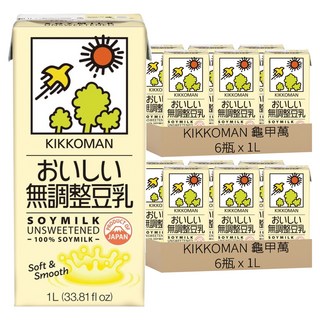 KIKKOMAN 龜甲萬 豆乳 無調整, 1L, 12瓶