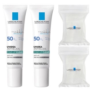 라로슈포제 유비데아 톤업 클리어 선크림 SPF50+ PA++++ + 화장솜 30p 세트, 30ml, 2개