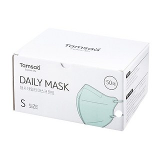 Tamsaa 日常鳥嘴型立體口罩 韓國製 薄荷綠 S號 成人口罩, 50片, 1盒