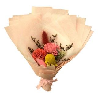 A-ONE 匯旺 紅粉索拉玫瑰花黃色大球花繡球花 乾燥花束 L款 AE-FBQ12, 30g, 彩色, 2入