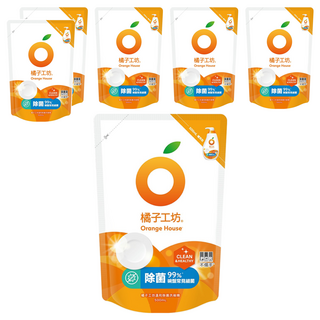 Orange House 橘子工坊 溫和除菌洗碗精補充包, 500ml, 6包