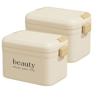 HOUDER 奶油風多功能醫藥箱 小號, 奶油黃, 2個