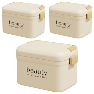 HOUDER 奶油風多功能醫藥箱 小號, 奶油黃, 3個