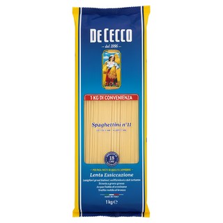 DE CECCO 得科 義大利麵 NO.11 圓麵條 烹煮不易斷裂 享受彈牙口感 嚴選杜蘭小麥粉 給你濃郁小麥香, 1kg, 1包