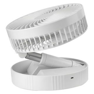 智慧魔力 可伸縮USB充電風扇, 7200mAh大電池, 四檔調風, 靜音設計, 白色