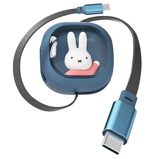 Mipow Miffy Type C-Type C 傳輸線 65W 口袋充電傳輸線, 1.2m, 深藍色, 1條