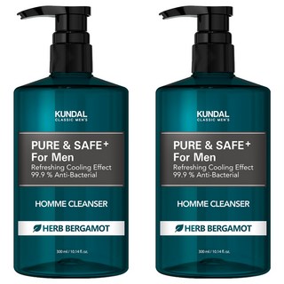 KUNDAL 昆黛爾 清爽型男性護理液 佛手柑香, 300ml, 2瓶