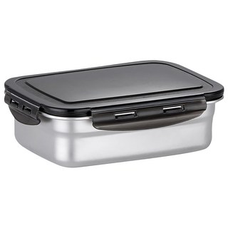小麥購物 304不銹鋼保險盒 長方形 L1281 1.3L, 1 個容器 + 1 個蓋子, 1個