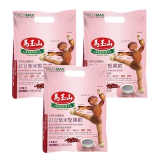 馬玉山 紅豆紫米堅果飲, 嚴選多種堅果穀物精華, 高纖高鈣高鐵, 30g, 3袋