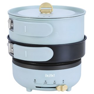 ikiiki 伊崎家電 多功能疊疊鍋 湖水藍, IK-MC3402
