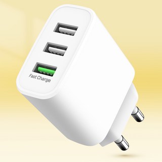 홈플래닛 30W 3포트 고속 멀티 충전기, 화이트, 1개